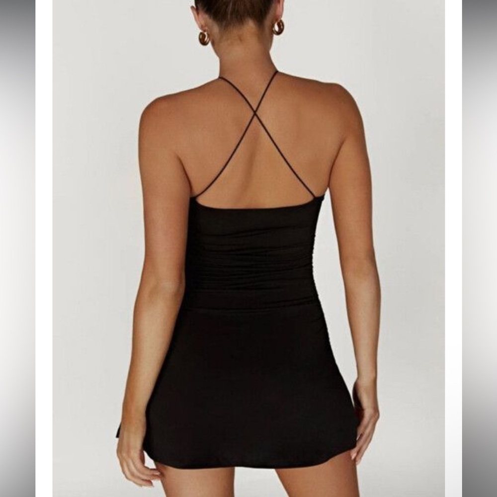 Meshki Black Halter Bodycon Mini Dress - Picture 4 of 7